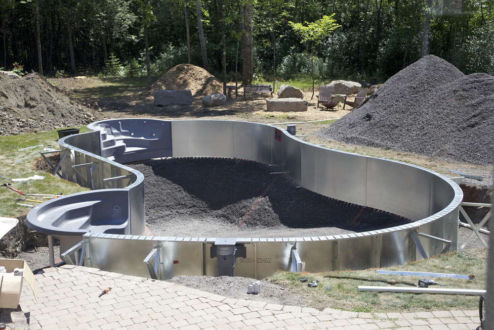piscine en pente
